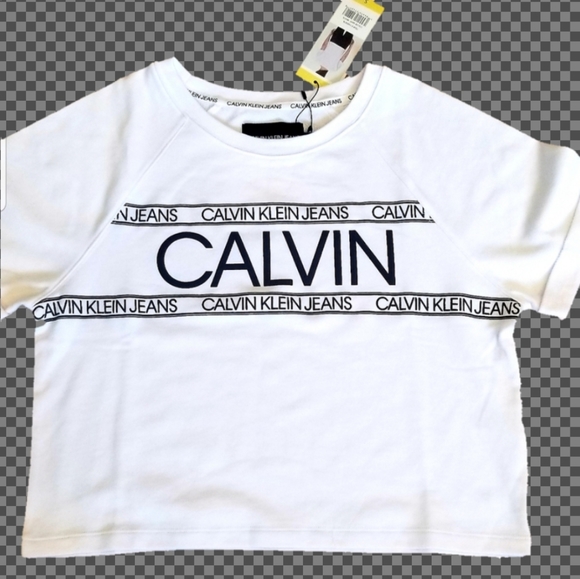 Calvin Klein Jeans Tops - WOMEN'S 'CALVIN CLEIN JEANS' CROP TOP